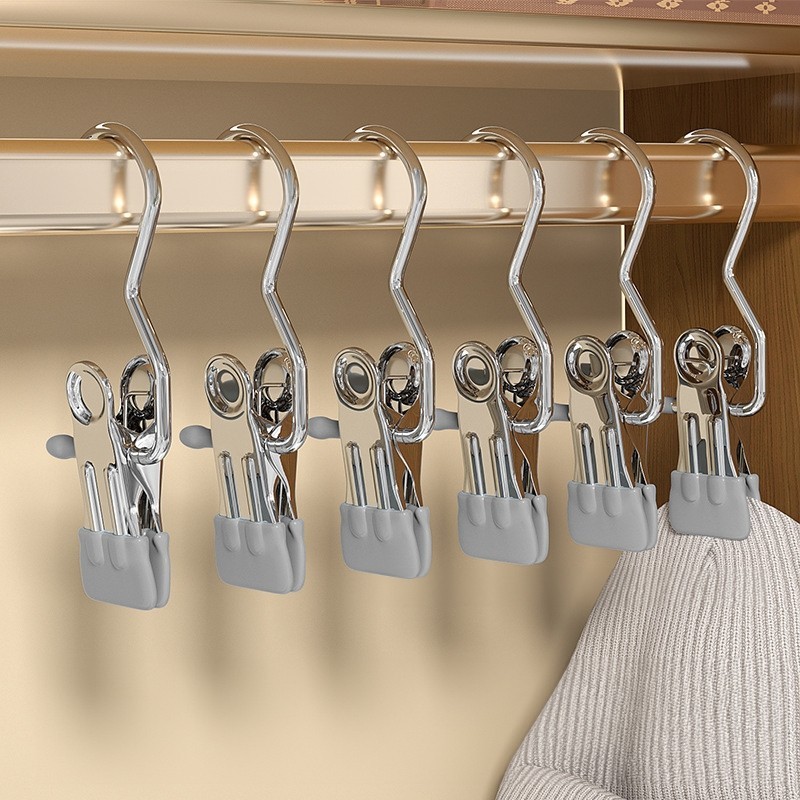 Jumper Kids ไม้แขวนแบบหนีบ ที่หนีบผ้า เก็บเสื้อผ้ากางเกง ไม้แขวนถุงเท้า Clothes Clips 10 ชิ้น