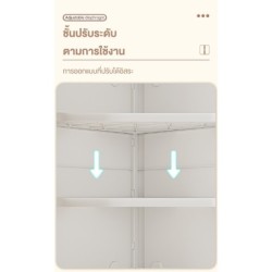 ตู้เก็บของเข้ามุมพับได้ ชั้นวางของเข้ามุม ชั้นเก็บของ มีบานพับโปรงใส มีแม่เหล็กปิด มีล้อเลื่อน รับน้ำหนักได้เยอะ แข็งแรง
