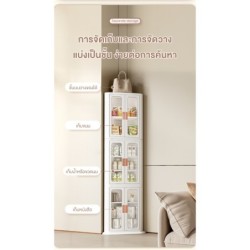 ตู้เก็บของเข้ามุมพับได้ ชั้นวางของเข้ามุม ชั้นเก็บของ มีบานพับโปรงใส มีแม่เหล็กปิด มีล้อเลื่อน รับน้ำหนักได้เยอะ แข็งแรง