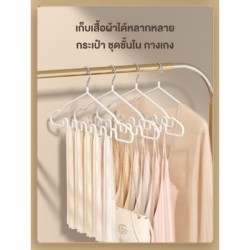 (10 ชิ้น) Jumper Kids ไม้แขวนเสื้อสแตนเลส เคลือบซีลีโคน ป้องกันลื่น มีขดร่อง แขวนได้หลากหลายทรง ขนาด 42*21 ซม.