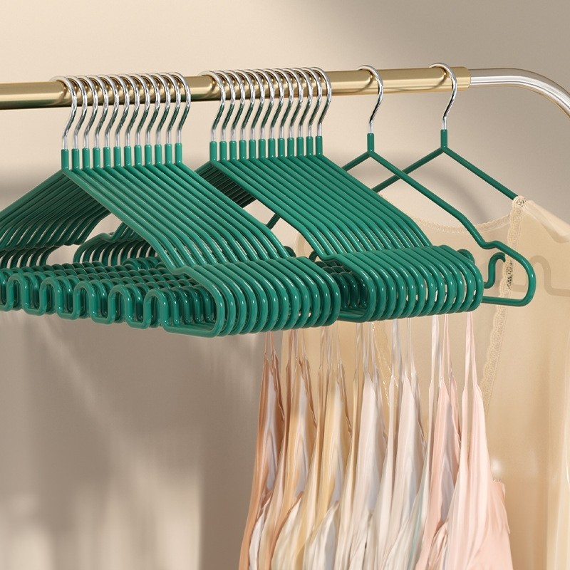 (10 ชิ้น) Jumper Kids ไม้แขวนเสื้อสแตนเลส เคลือบซีลีโคน ป้องกันลื่น มีขดร่อง แขวนได้หลากหลายทรง ขนาด 42*21 ซม.