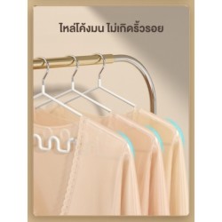 (10 ชิ้น) Jumper Kids ไม้แขวนเสื้อสแตนเลส เคลือบซีลีโคน ป้องกันลื่น มีขดร่อง แขวนได้หลากหลายทรง ขนาด 42*21 ซม.