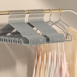 (10 ชิ้น) Jumper Kids ไม้แขวนเสื้อสแตนเลส เคลือบซีลีโคน ป้องกันลื่น มีขดร่อง แขวนได้หลากหลายทรง ขนาด 42*21 ซม.