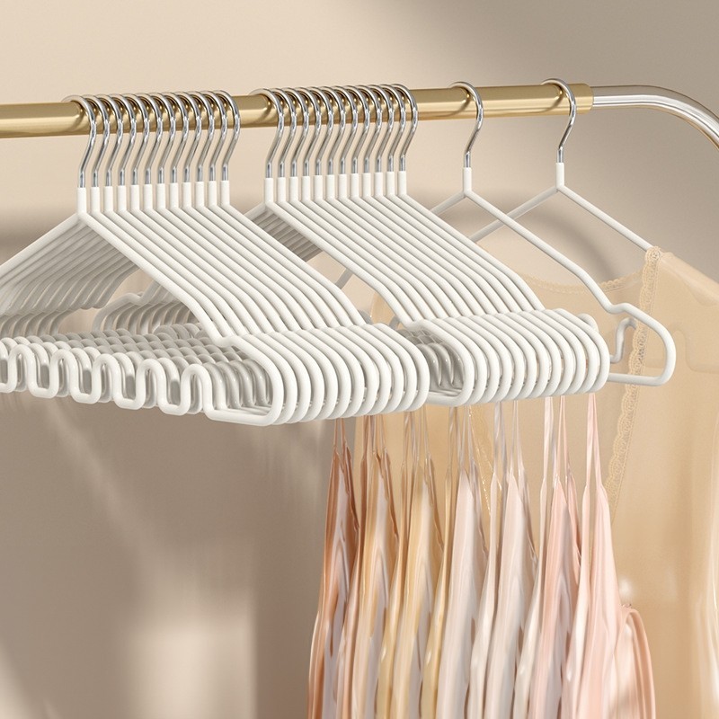 (10 ชิ้น) Jumper Kids ไม้แขวนเสื้อสแตนเลส เคลือบซีลีโคน ป้องกันลื่น มีขดร่อง แขวนได้หลากหลายทรง ขนาด 42*21 ซม.