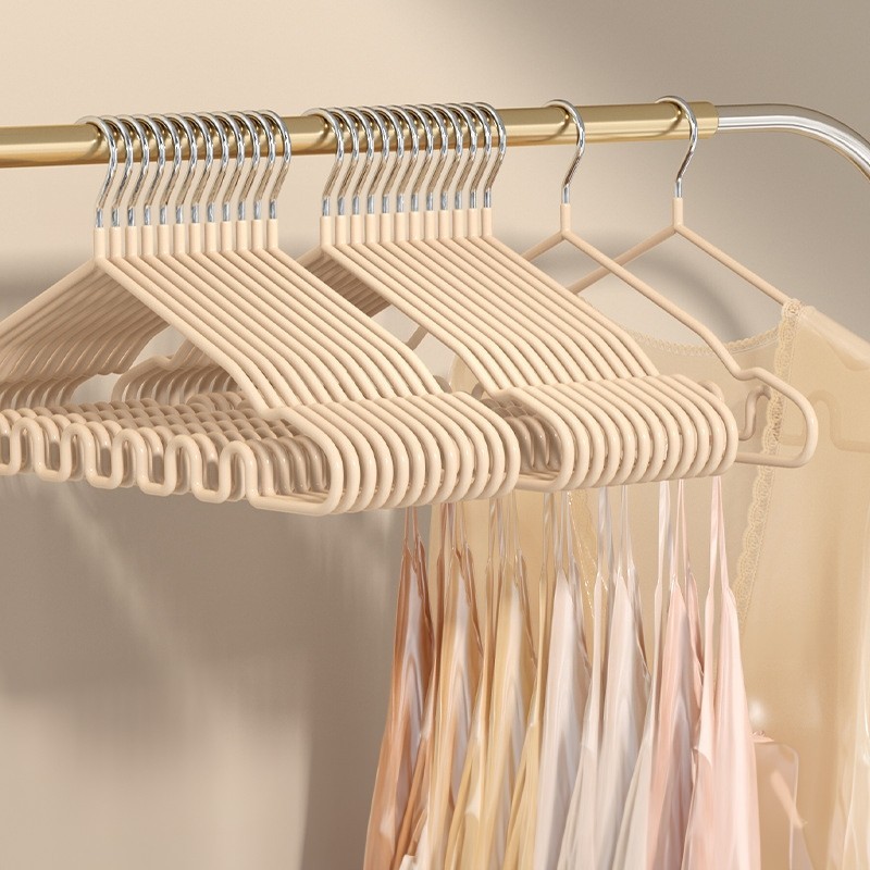 (10 ชิ้น) Jumper Kids ไม้แขวนเสื้อสแตนเลส เคลือบซีลีโคน ป้องกันลื่น มีขดร่อง แขวนได้หลากหลายทรง ขนาด 42*21 ซม.