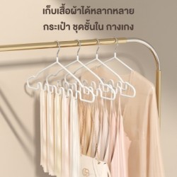 (10 ชิ้น) Jumper Kids ไม้แขวนเสื้อสแตนเลส เคลือบซีลีโคน ป้องกันลื่น มีขดร่อง แขวนได้หลากหลายทรง ขนาด 42*21 ซม.