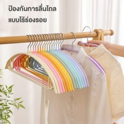 Jumper Kids ไม้แขวนเสื้อ เคลือบซิลิโคนหนาพิเศษ มาพร้อมตะขอเสริม เเขวนเสื้อสายเดี่ยวได้ กันลื่น 1แพ็ค มี 5 ชิ้น