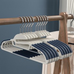 [10 ชิ้น] Jumper Kids ไม้แขวนเสื้อ ไม้แขวนเสื้อรุ่นมีขอบยางกันลื่น เกรดพรีเมี่ยม ตะขอเเขวนสายเดี่ยว แขวนเสื้อคอเล็กและกว