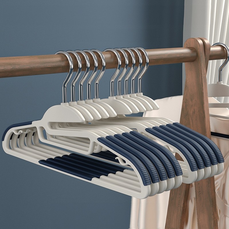 [10 ชิ้น] Jumper Kids ไม้แขวนเสื้อ ไม้แขวนเสื้อรุ่นมีขอบยางกันลื่น เกรดพรีเมี่ยม ตะขอเเขวนสายเดี่ยว แขวนเสื้อคอเล็กและกว