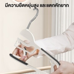 [10 ชิ้น] Jumper Kids ไม้แขวนเสื้อ ไม้แขวนเสื้อรุ่นมีขอบยางกันลื่น เกรดพรีเมี่ยม ตะขอเเขวนสายเดี่ยว แขวนเสื้อคอเล็กและกว