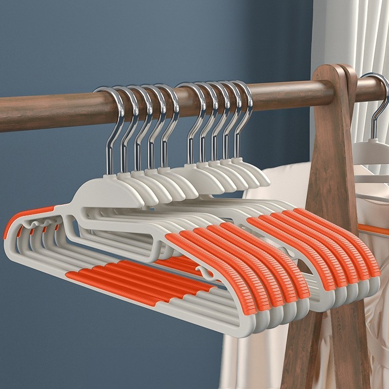 [10 ชิ้น] Jumper Kids ไม้แขวนเสื้อ ไม้แขวนเสื้อรุ่นมีขอบยางกันลื่น เกรดพรีเมี่ยม ตะขอเเขวนสายเดี่ยว แขวนเสื้อคอเล็กและกว