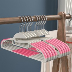 [10 ชิ้น] Jumper Kids ไม้แขวนเสื้อ ไม้แขวนเสื้อรุ่นมีขอบยางกันลื่น เกรดพรีเมี่ยม ตะขอเเขวนสายเดี่ยว แขวนเสื้อคอเล็กและกว