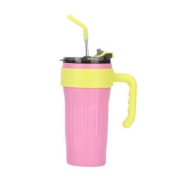 Jumper แก้วเก็บความเย็น แก้วเก็บอุณหภูมิ 800 ml.สแตนเลส 304 Food Grade พร้อมด้ามจับ หลอดดูดและฝาปิด