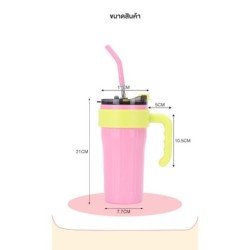 Jumper แก้วเก็บความเย็น แก้วเก็บอุณหภูมิ 800 ml.สแตนเลส 304 Food Grade พร้อมด้ามจับ หลอดดูดและฝาปิด