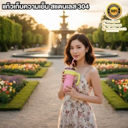 Jumper แก้วเก็บความเย็น แก้วเก็บอุณหภูมิ 800 ml.สแตนเลส 304 Food Grade พร้อมด้ามจับ หลอดดูดและฝาปิด