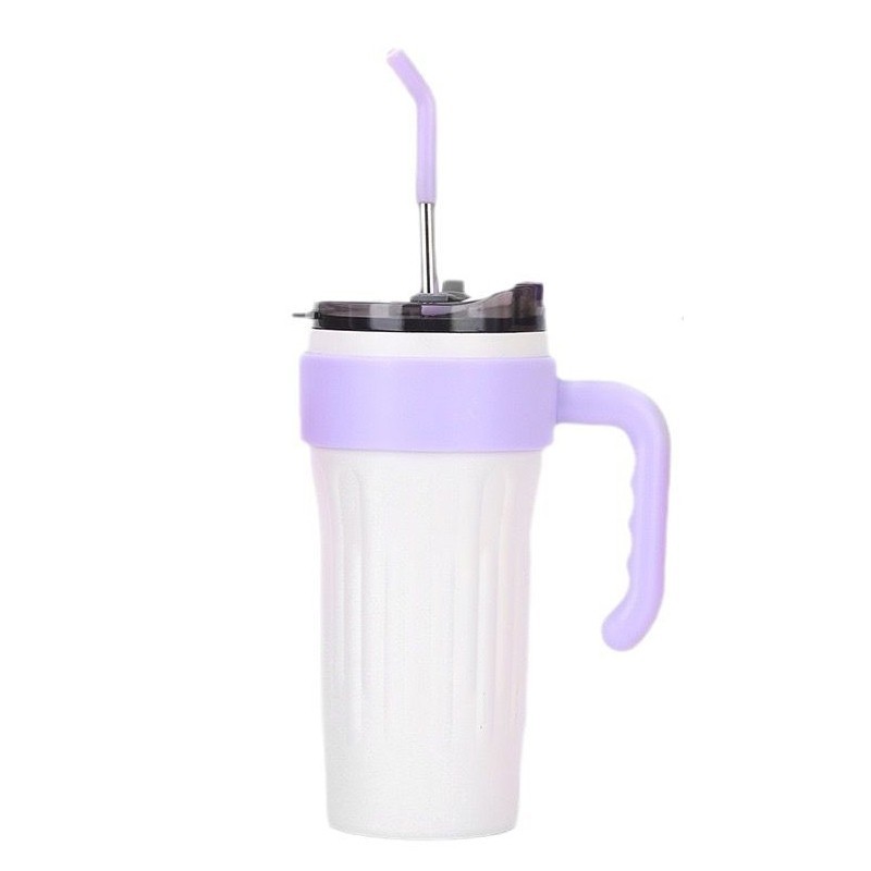 Jumper แก้วเก็บความเย็น แก้วเก็บอุณหภูมิ 800 ml.สแตนเลส 304 Food Grade พร้อมด้ามจับ หลอดดูดและฝาปิด