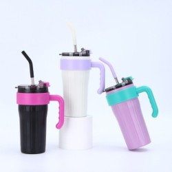 Jumper แก้วเก็บความเย็น แก้วเก็บอุณหภูมิ 800 ml.สแตนเลส 304 Food Grade พร้อมด้ามจับ หลอดดูดและฝาปิด