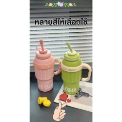 Jumper Kids แก้วเก็บความเย็น 1000 ml. สแตนเลส 304 เก็บเย็น พร้อมหลอดซิลิโคน Food Grade พร้อมด้ามจับ