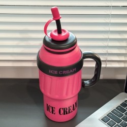 Jumper Kids แก้วเก็บความเย็น 1000 ml. สแตนเลส 304 เก็บเย็น พร้อมหลอดซิลิโคน Food Grade พร้อมด้ามจับ