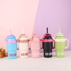 Jumper Kids แก้วเก็บความเย็น 1000 ml. สแตนเลส 304 เก็บเย็น พร้อมหลอดซิลิโคน Food Grade พร้อมด้ามจับ