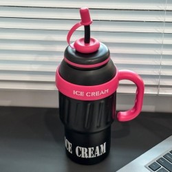 Jumper Kids แก้วเก็บความเย็น 1000 ml. สแตนเลส 304 เก็บเย็น พร้อมหลอดซิลิโคน Food Grade พร้อมด้ามจับ