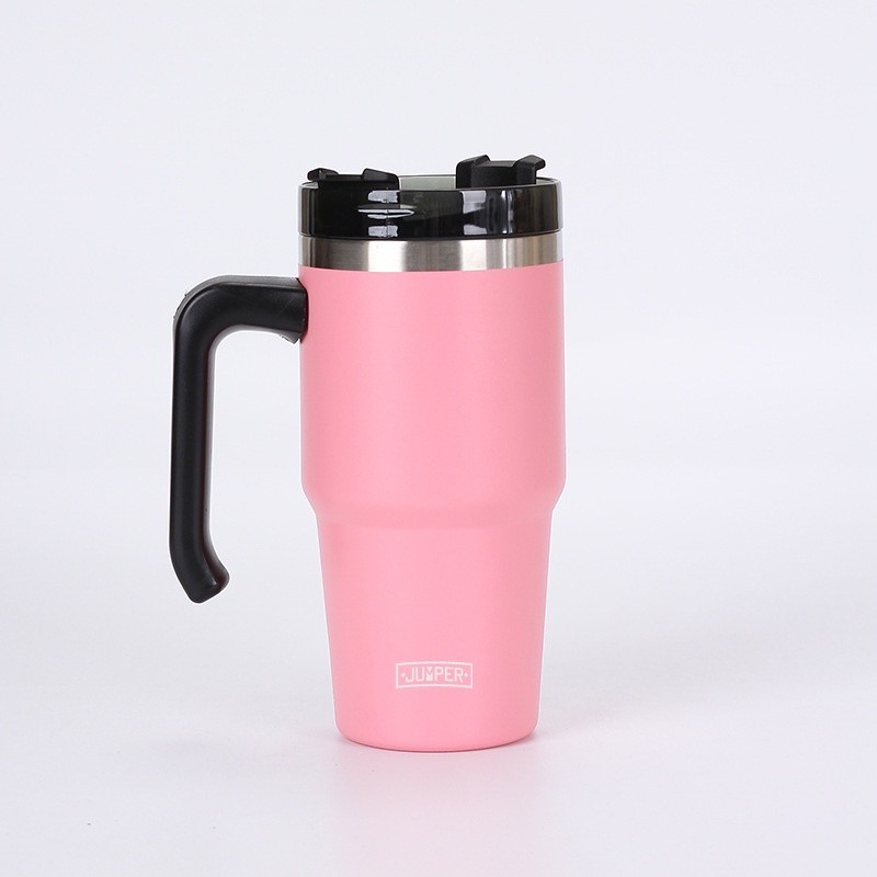 Jumper Tumblers แก้วเก็บความเย็น มีด้ามจับในตัว ของแท้ เก็บน้ำแข็งได้นาน 24ชม. พร้อมฝากันน้ำหก ใส่หลอดได้ ขนาด 20oz.