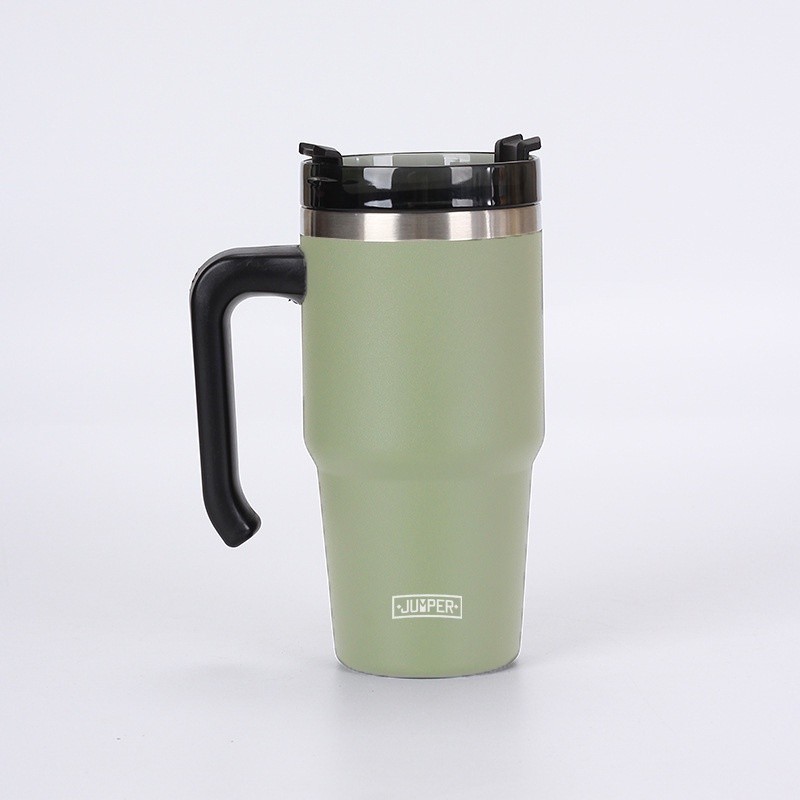 Jumper Tumblers แก้วเก็บความเย็น มีด้ามจับในตัว ของแท้ เก็บน้ำแข็งได้นาน 24ชม. พร้อมฝากันน้ำหก ใส่หลอดได้ ขนาด 20oz.