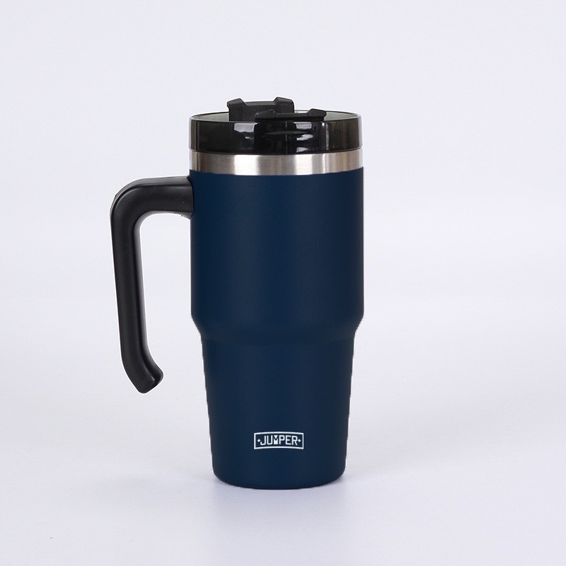 Jumper Tumblers แก้วเก็บความเย็น มีด้ามจับในตัว ของแท้ เก็บน้ำแข็งได้นาน 24ชม. พร้อมฝากันน้ำหก ใส่หลอดได้ ขนาด 20oz.