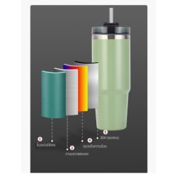 Jumper Tumblers แก้วเก็บความเย็น มีด้ามจับ เก็บน้ำแข็งได้นาน ฝากันน้ำหก ใส่หลอดได้ 30oz. สแตนเลส 304