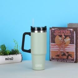 Jumper Tumblers แก้วเก็บความเย็น มีด้ามจับ เก็บน้ำแข็งได้นาน ฝากันน้ำหก ใส่หลอดได้ 30oz. สแตนเลส 304