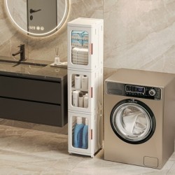 ตู้เก็บของพับได้ Jumper ตู้เก็บของ ชั้นเก็บของ บานพับโปรงใส มีแม่เหล็กปิด-ล้อเลื่อน รับน้ำหนักได้มาก