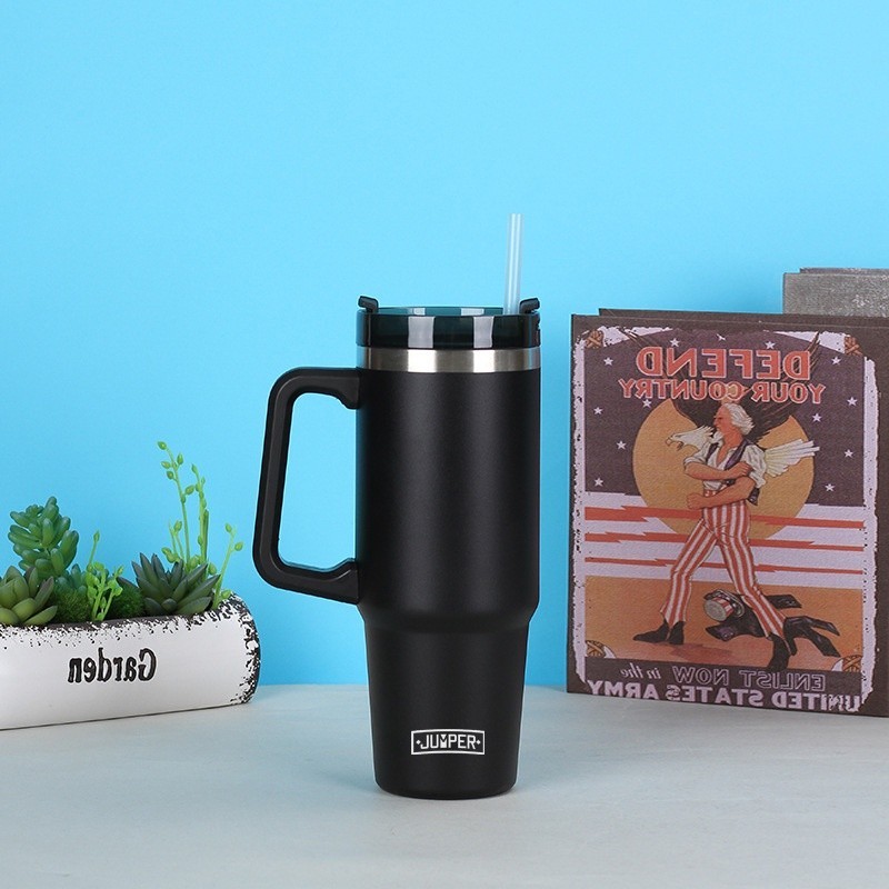 Jumper Tumblers แก้วเก็บความเย็น มีด้ามจับในตัว เก็บน้ำแข็ง 24ชม. ฝากันน้ำหก ขนาด 40oz. สแตนเลส 304