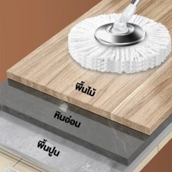 Jumper Kids modern Spin Mop ถังปั่นไม้ม๊อบสแตนเลส ชุดไม้ถูพื้น แถมผ้าม๊อบ 2 ผืน หมุนได้ 360 องศา มีล้อ และที่ลาก