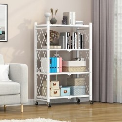 Jumper Kids ชั้นวางของ ชั้นเก็บของ ชั้นเหล็กเคลือบสีกันสนิม อเนกประสงค์ 3-5 ชั้น มีล้อและพับเก็บได้ รองรับน้ำหนักได้มากก