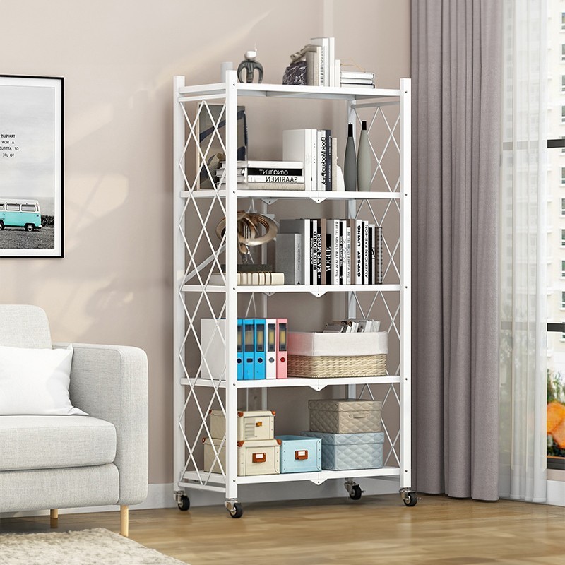 Jumper Kids ชั้นวางของ ชั้นเก็บของ ชั้นเหล็กเคลือบสีกันสนิม อเนกประสงค์ 3-5 ชั้น มีล้อและพับเก็บได้ รองรับน้ำหนักได้มากก