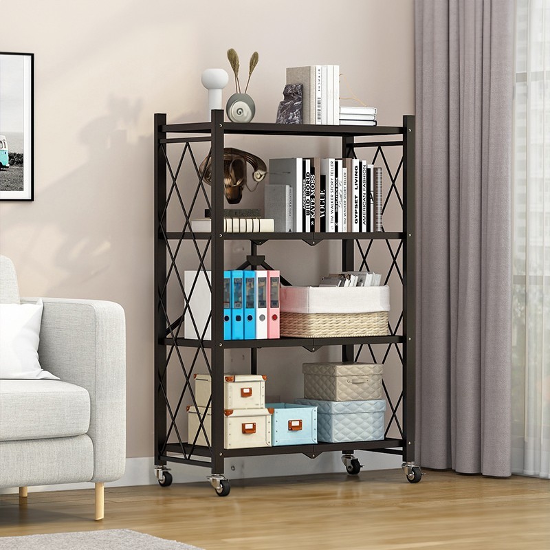 Jumper Kids ชั้นวางของ ชั้นเก็บของ ชั้นเหล็กเคลือบสีกันสนิม อเนกประสงค์ 3-5 ชั้น มีล้อและพับเก็บได้ รองรับน้ำหนักได้มากก