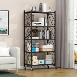 Jumper Kids ชั้นวางของ ชั้นเก็บของ ชั้นเหล็กเคลือบสีกันสนิม อเนกประสงค์ 3-5 ชั้น มีล้อและพับเก็บได้ รองรับน้ำหนักได้มากก