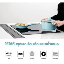 (5 ใบ)Jumper ชุดอุปกรณ์ทำอาหารเคลือบหินอ่อน หม้อ กระทะ กระทะผัด กระทะทอด เซ็ตอุปกรณ์ทำอาหาร 5 ใบ ฟรีตะหลิว กระบวย ฟองน้ำ