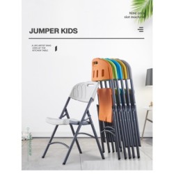 Jumper Kids เก้าอี้พับ อเนกประสงค์ เก้าอี้สำนักงาน มีพนักพิงหลัง วัสดุ HDPE รองรับน้ำหนัก 150 kg