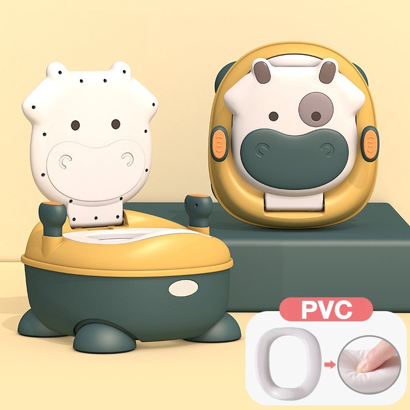 Jumper Kids กระโถน กระโถนเด็ก ชักโครกเด็ก ชักโครกเด็กเคลื่อนที่ ฝาเบาะ PVC สำหรับฝึกขับถ่าย สำหรับเด็ก 0-6ขวบ