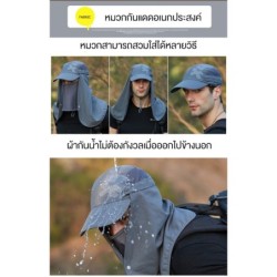 Jumper Kids หมวกกันแดด 360 องศา พับเก็บได้ กันน้ำ กันความร้อน หมวกแก๊ป มีผ้าคลุมหน้า ทำงานกลางแดดได้