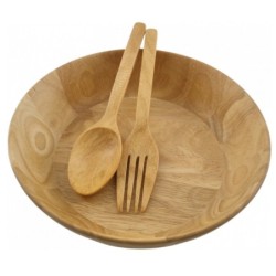 Jumper ช้อนส้อมไม้ยางพารา ช้อนส้อมพกพา salad spoon