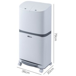 Jumper Kids ถังขยะ สองชั้น พลาสติก  สำหรับห้องครัว มีฝาปิด พร้อมล้อเลื่อน แยกขยะได้ ขนาด 20 และ 40 ลิตร