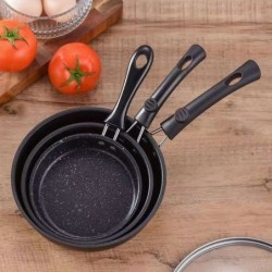 Jumper กระทะเคลือบ หม้อเคลือบ ลายหินอ่อน ไม่ติดกะทะ ทรงลึก 18/20 ซม ผัด ทอด ต้ม ได้ดี กระทะหินอ่อน