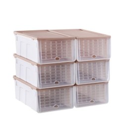 แพ็ค 6 ชิ้น Jumper Kids กล่องเก็บรองเท้า กล่องอเนกประสงค์ ฝาเปิด-ปิดได้ พลาสติกคุณภาพดี แข็งแรง วางซ้อนต่อได้