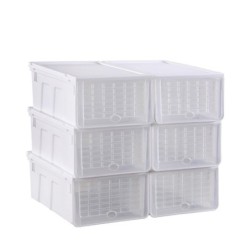 แพ็ค 6 ชิ้น Jumper Kids กล่องเก็บรองเท้า กล่องอเนกประสงค์ ฝาเปิด-ปิดได้ พลาสติกคุณภาพดี แข็งแรง วางซ้อนต่อได้