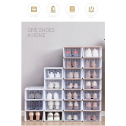 แพ็ค 6 ชิ้น Jumper Kids กล่องเก็บรองเท้า กล่องอเนกประสงค์ ฝาเปิด-ปิดได้ พลาสติกคุณภาพดี แข็งแรง วางซ้อนต่อได้