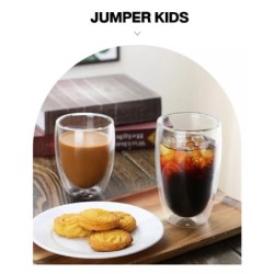 Jumper Kids แก้วสองชั้น อเนกประสงค์แบบใส แก้วกาแฟ double wall glass ไม่ร้อนมือ