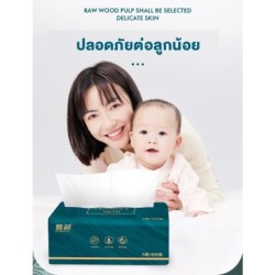 Jumper Kids กระดาษทิชชู่ ทิชชู่ทำความสะอาด กระดาษเช็ดหน้า หนาพิเศษ ห้าชั้น ขนาด 16.5*17cm. 1 ห่อมี 420 แผ่น