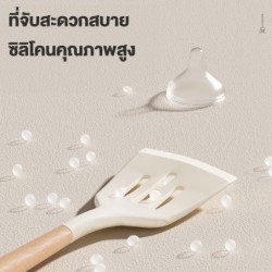 Jumper Kids อุปกรณ์ครัว ไม้พายซิลิโคน ตะหลิว ซิลิโคน กระบวย ซิลิโคนคุณภาพสำหรับทำอาหาร ทนความร้อนสูง(K307-กระบวยสีขาว)